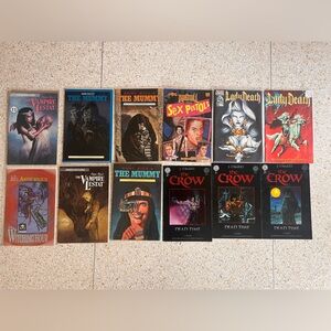 Collection of 12 Vintage Goth Graphic Novels: The Crow, Anne Rice, etc